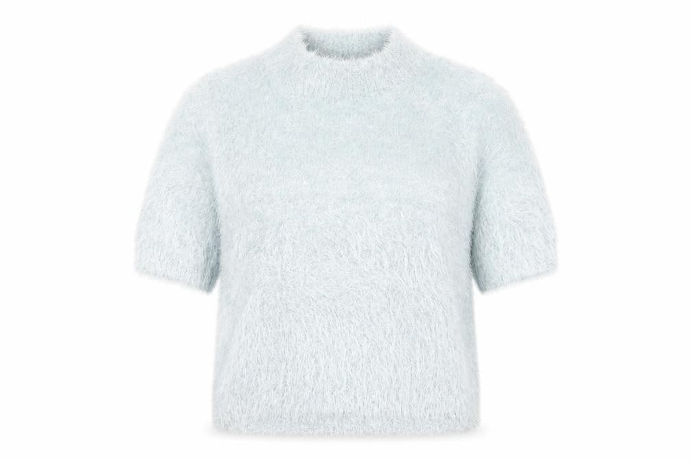 Papaya Womens Silver Mock Neck Polyamide Pullover Jumper Size M