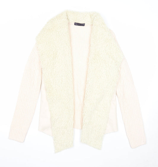 Marks and Spencer Womens Ivory V-Neck Acrylic Cardigan Jumper Size S