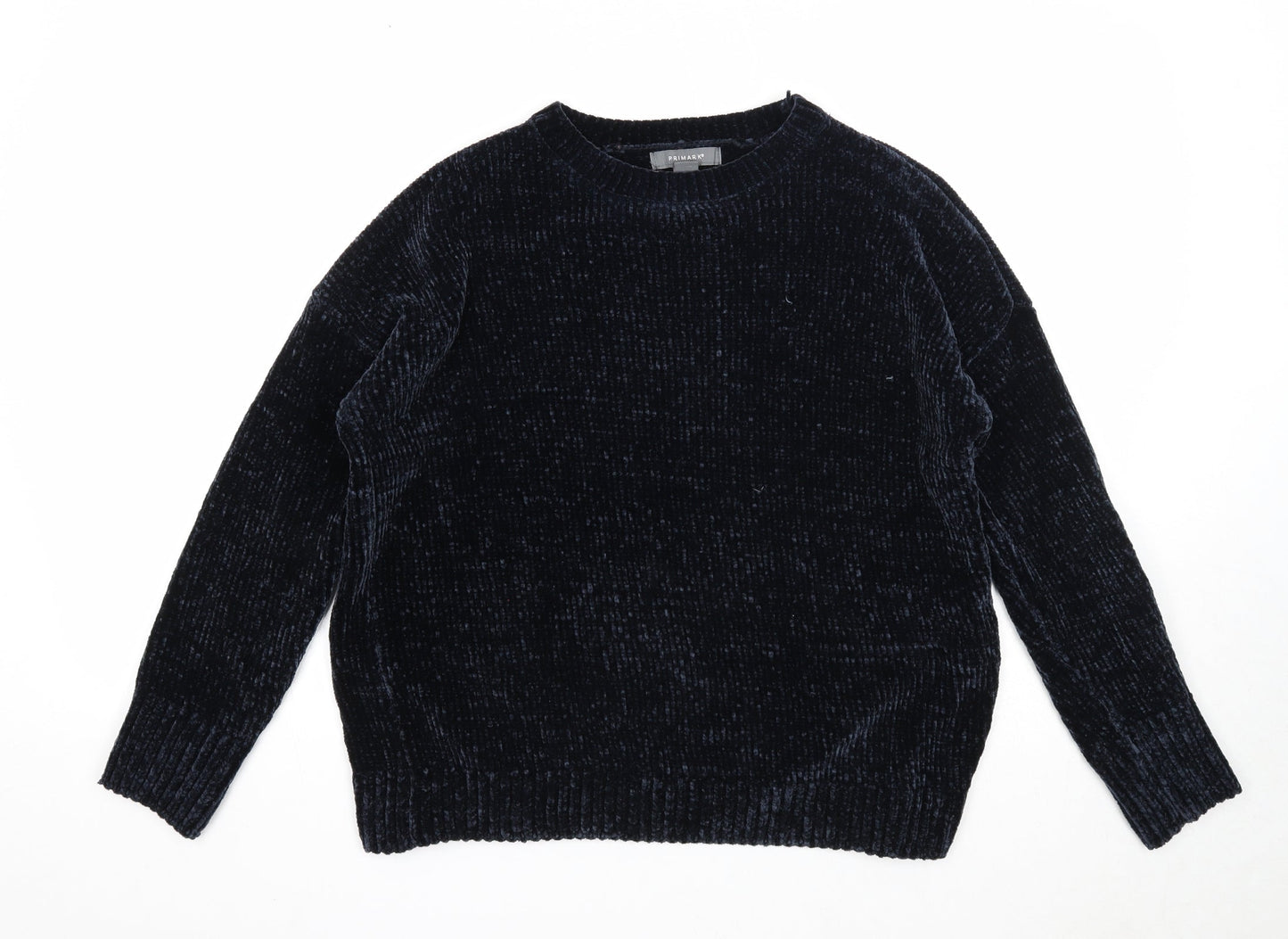 Primark Womens Blue Round Neck Polyester Pullover Jumper Size 10