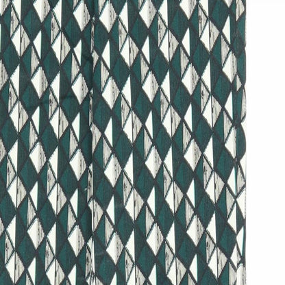 H&M Womens Green Geometric Cotton Trousers Size 6 Regular Zip