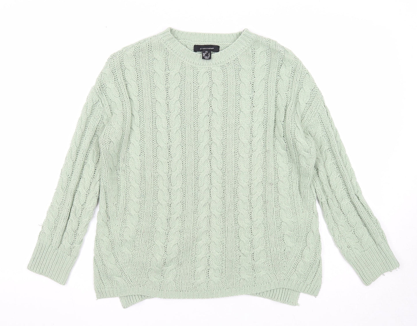 Atmosphere Womens Green Round Neck Acrylic Pullover Jumper Size 4