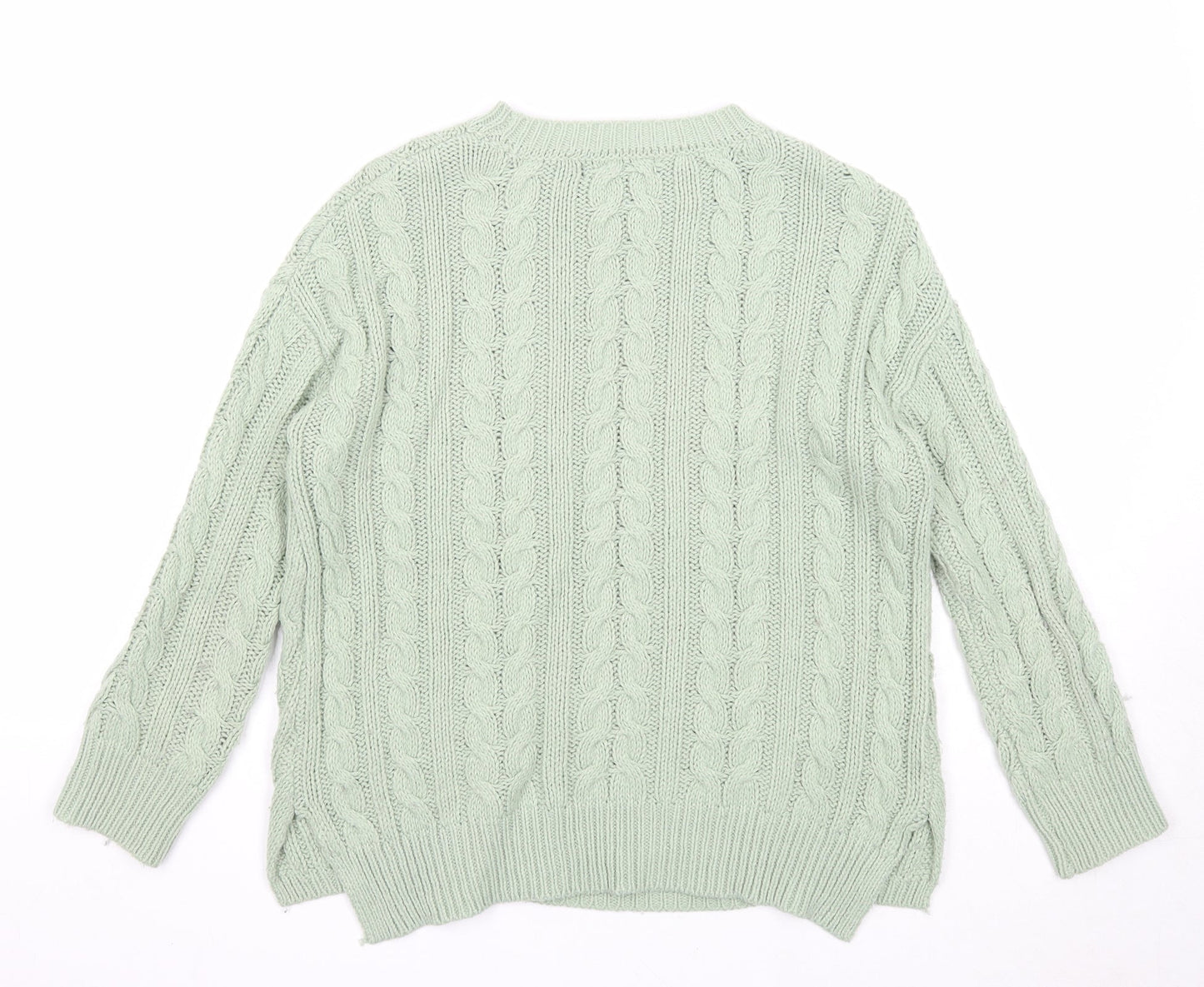 Atmosphere Womens Green Round Neck Acrylic Pullover Jumper Size 4