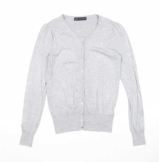 Marks and Spencer Womens Grey Scoop Neck Viscose Cardigan Jumper Size 6