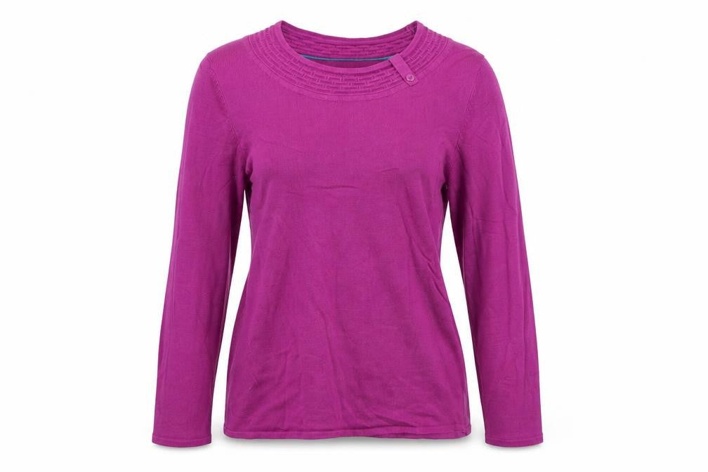 Sky Designs Womens Purple Round Neck Viscose Pullover Jumper Size S