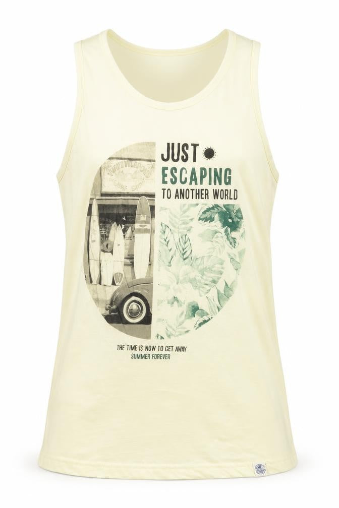 5th Shore Mens Yellow Cotton T-Shirt Size S Round Neck - Just Escaping
