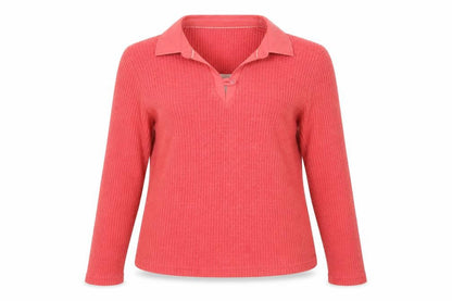 Dash Womens Red Collared Polyester Pullover Jumper Size 14