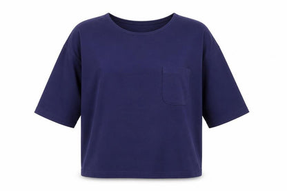 Preworn Womens Blue Polyester Basic T-Shirt Size S Round Neck