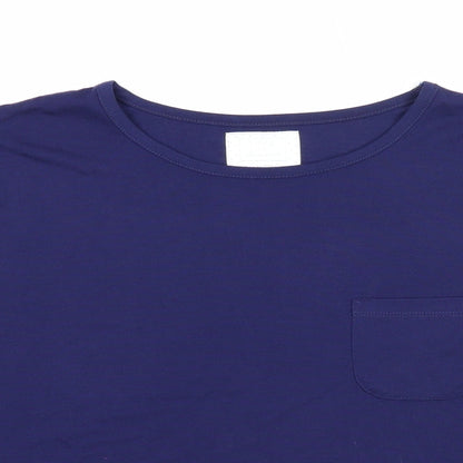 Preworn Womens Blue Polyester Basic T-Shirt Size S Round Neck
