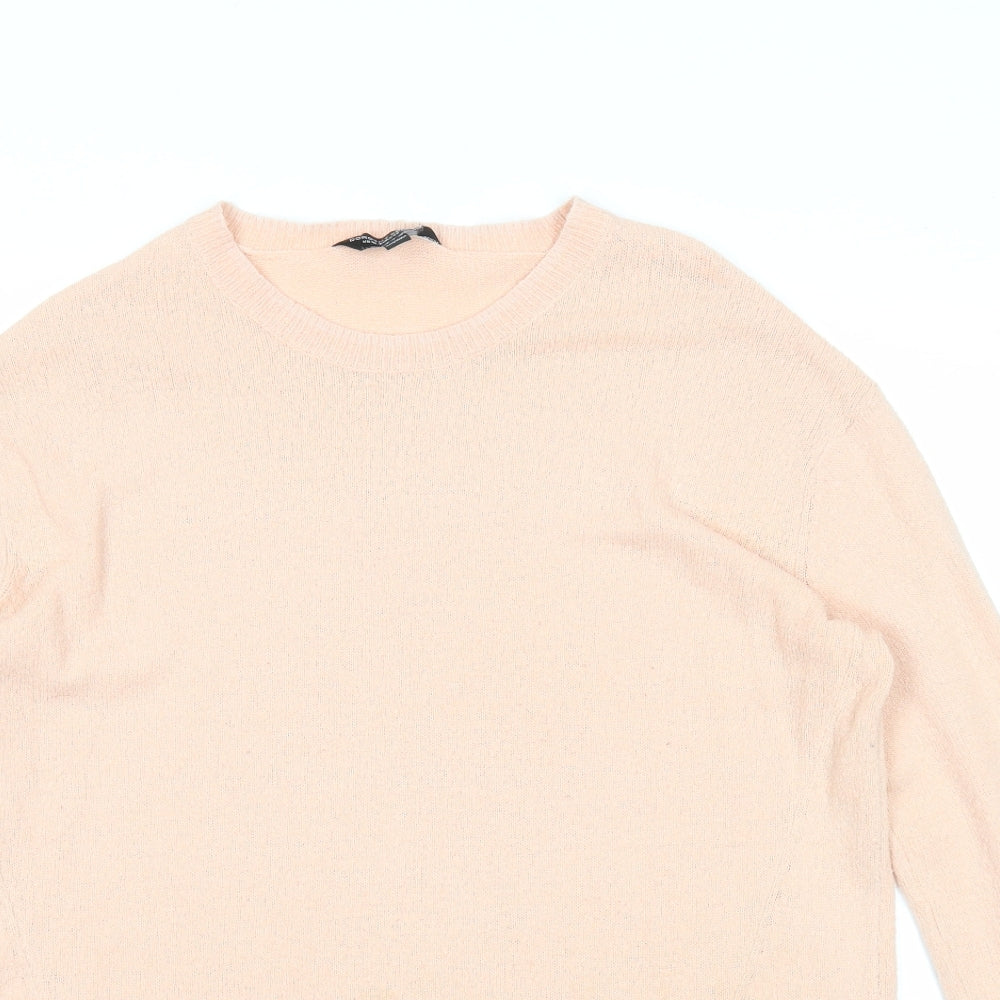 Dorothy Perkins Womens Pink Round Neck Acrylic Pullover Jumper Size 14