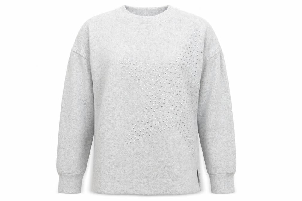 F&F Womens Grey Round Neck Polyester Pullover Jumper Size 10 - Star