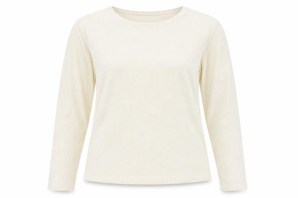 Emreco Womens White Round Neck Polyester Pullover Jumper Size 12