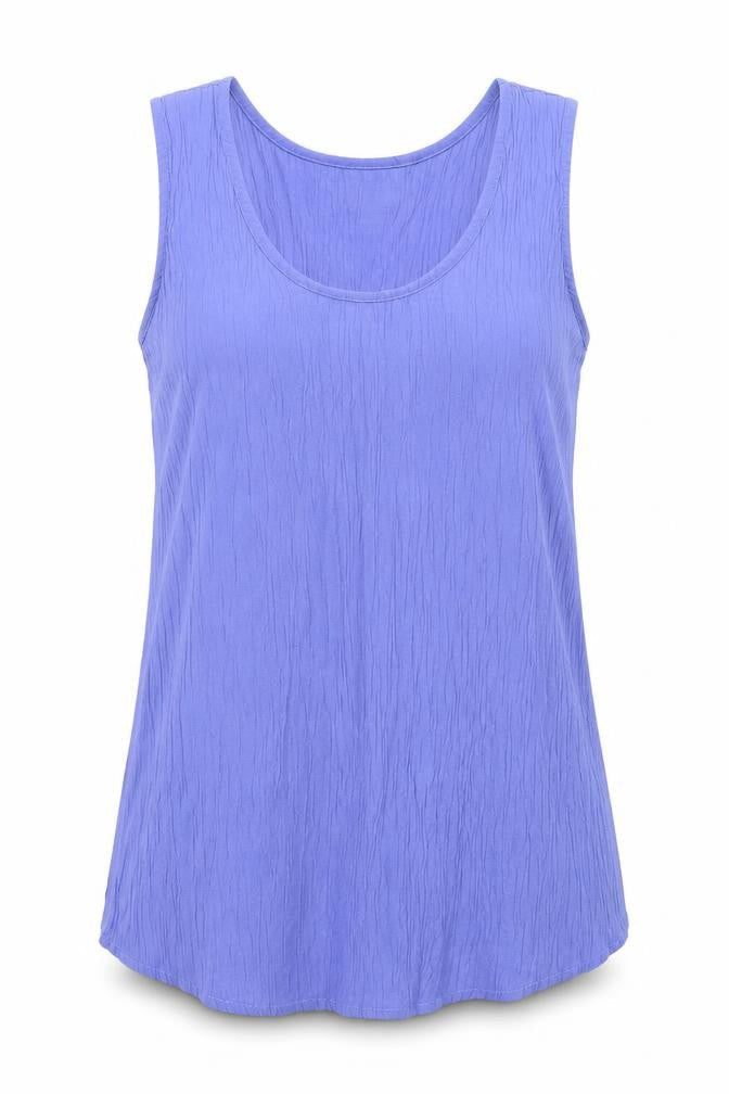 Essentials Womens Purple Viscose Basic Tank Size 12 Round Neck
