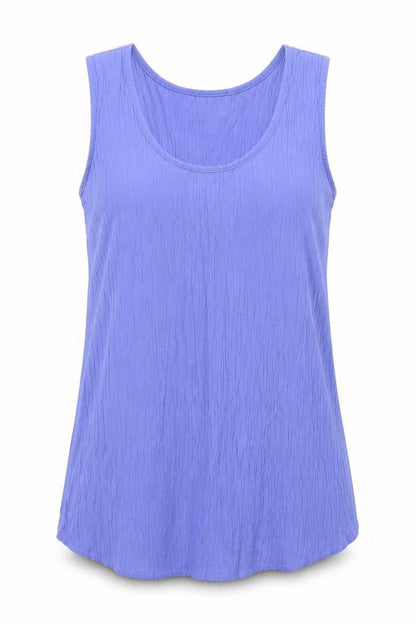 Essentials Womens Purple Viscose Basic Tank Size 12 Round Neck
