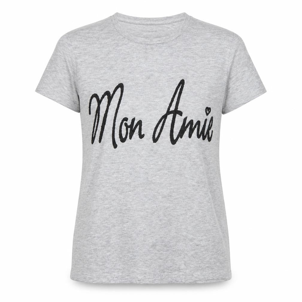 Miss Selfridge Womens Grey Polyester Basic T-Shirt Size 8 Round Neck - Mon Amie