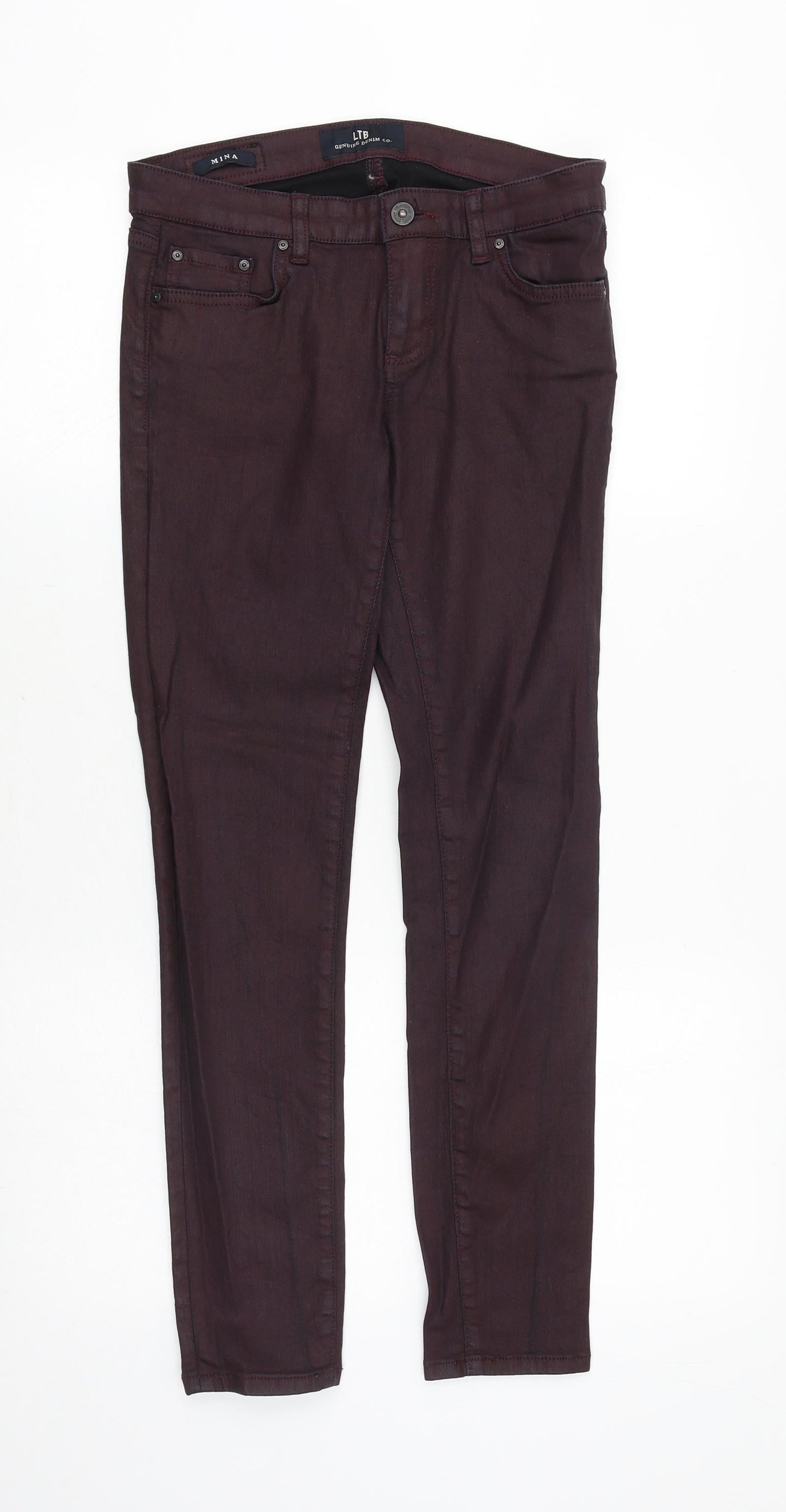 LTB Womens Red Cotton Skinny Jeans Size 27 in Slim Zip