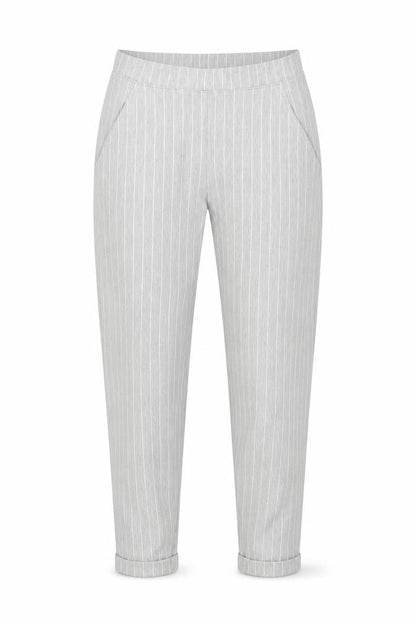 H&M Womens Grey Striped Polyester Chino Trousers Size XS Regular