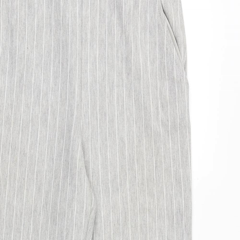 H&M Womens Grey Striped Polyester Chino Trousers Size XS Regular