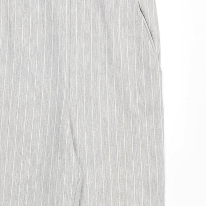 H&M Womens Grey Striped Polyester Chino Trousers Size XS Regular
