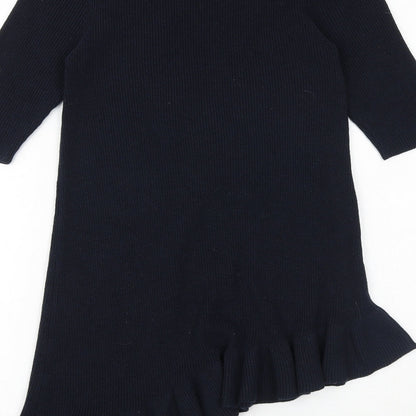 Next Womens Blue Boat Neck Polyester Pullover Jumper Size 12 - Asymmetric