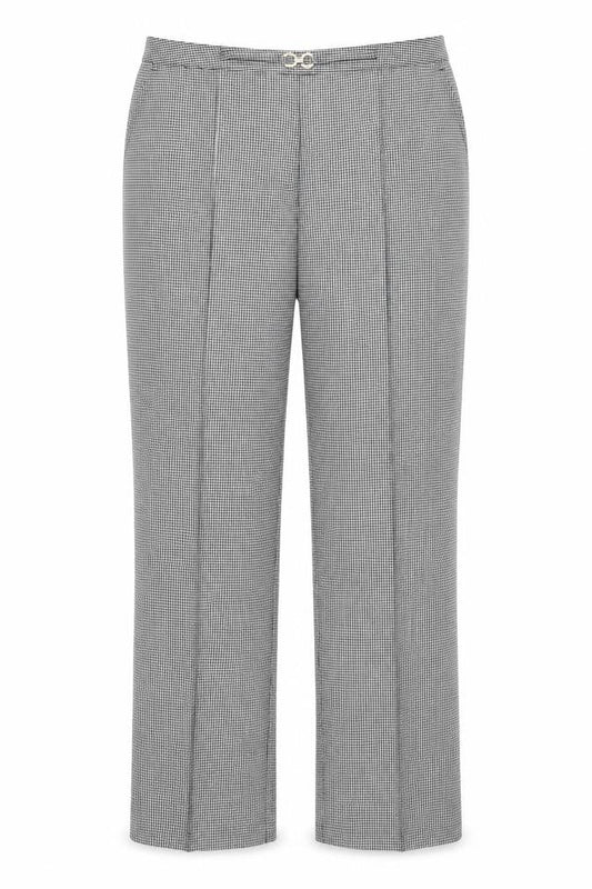 Damart Womens Black Geometric Polyester Trousers Size 16 Regular