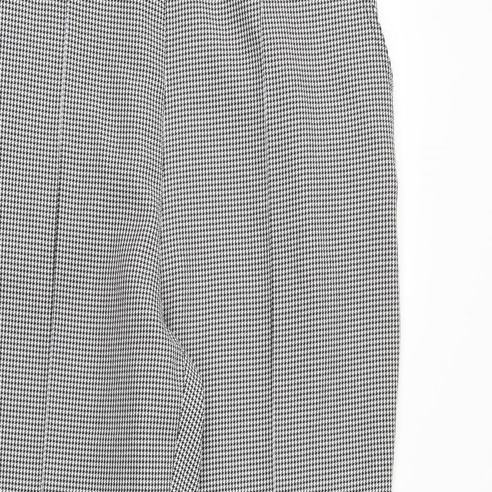 Damart Womens Black Geometric Polyester Trousers Size 16 Regular