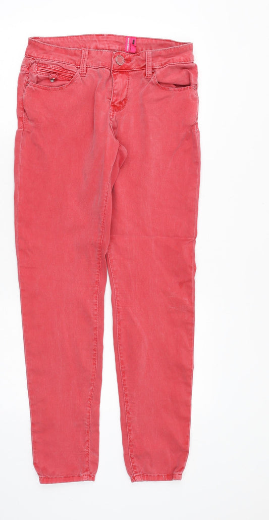 YESYES Womens Pink Cotton Skinny Jeans Size 10 Regular Zip