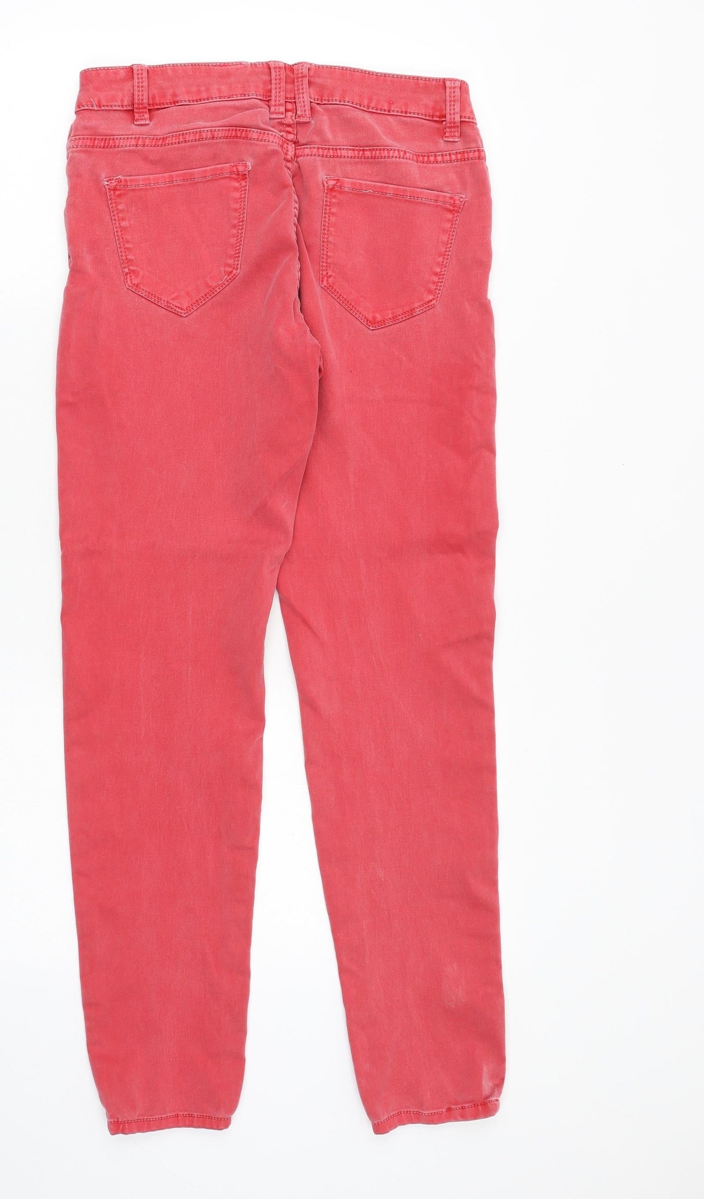 YESYES Womens Pink Cotton Skinny Jeans Size 10 Regular Zip