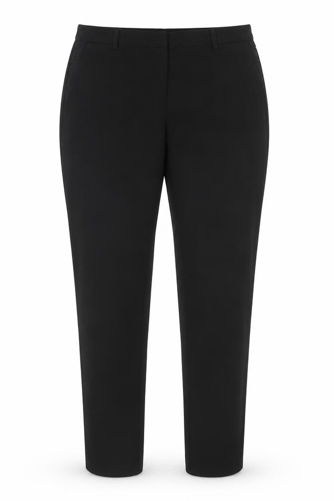 New Look Womens Black Polyester Chino Trousers Size 8 Regular Hook & Eye
