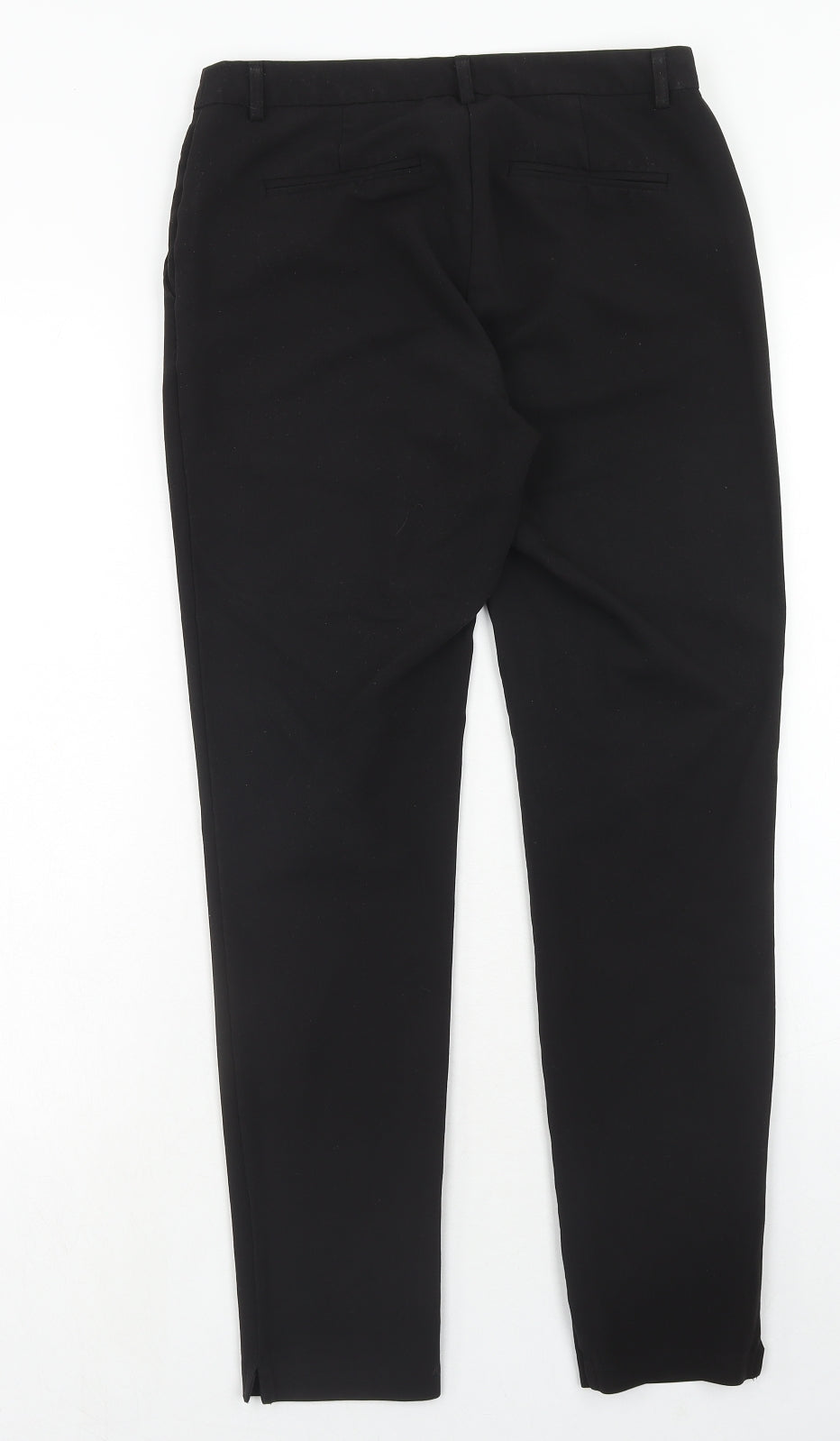 New Look Womens Black Polyester Chino Trousers Size 8 Regular Hook & Eye