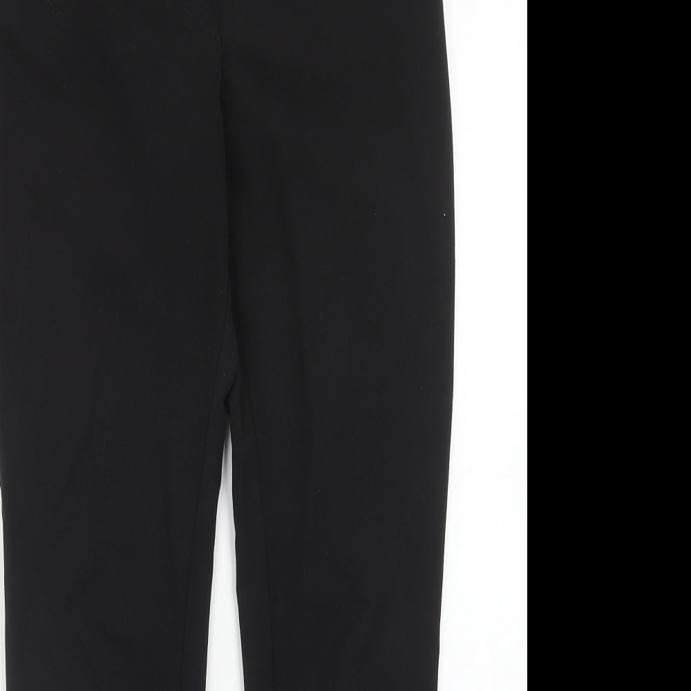 New Look Womens Black Polyester Chino Trousers Size 8 Regular Hook & Eye