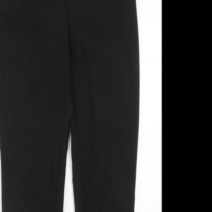 New Look Womens Black Polyester Chino Trousers Size 8 Regular Hook & Eye