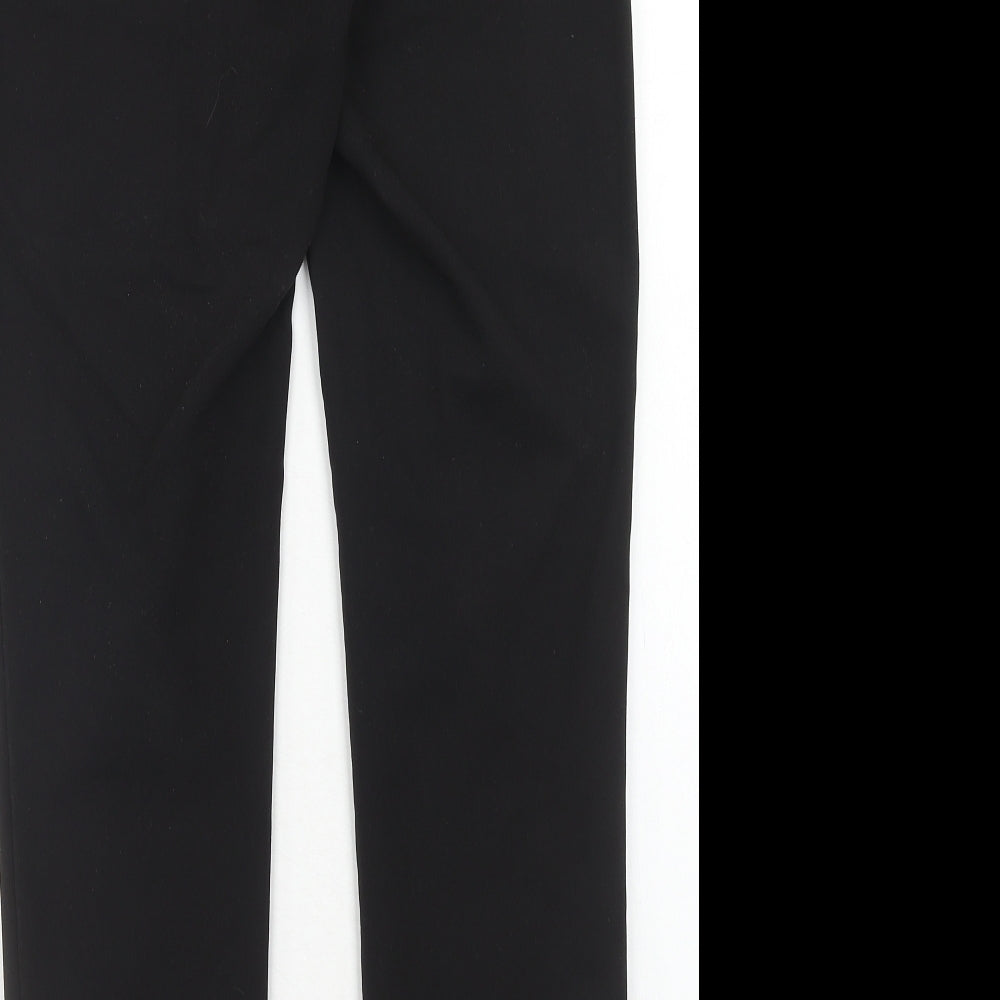 New Look Womens Black Polyester Chino Trousers Size 8 Regular Hook & Eye