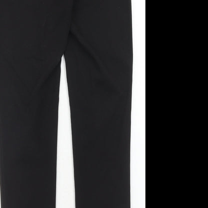 New Look Womens Black Polyester Chino Trousers Size 8 Regular Hook & Eye