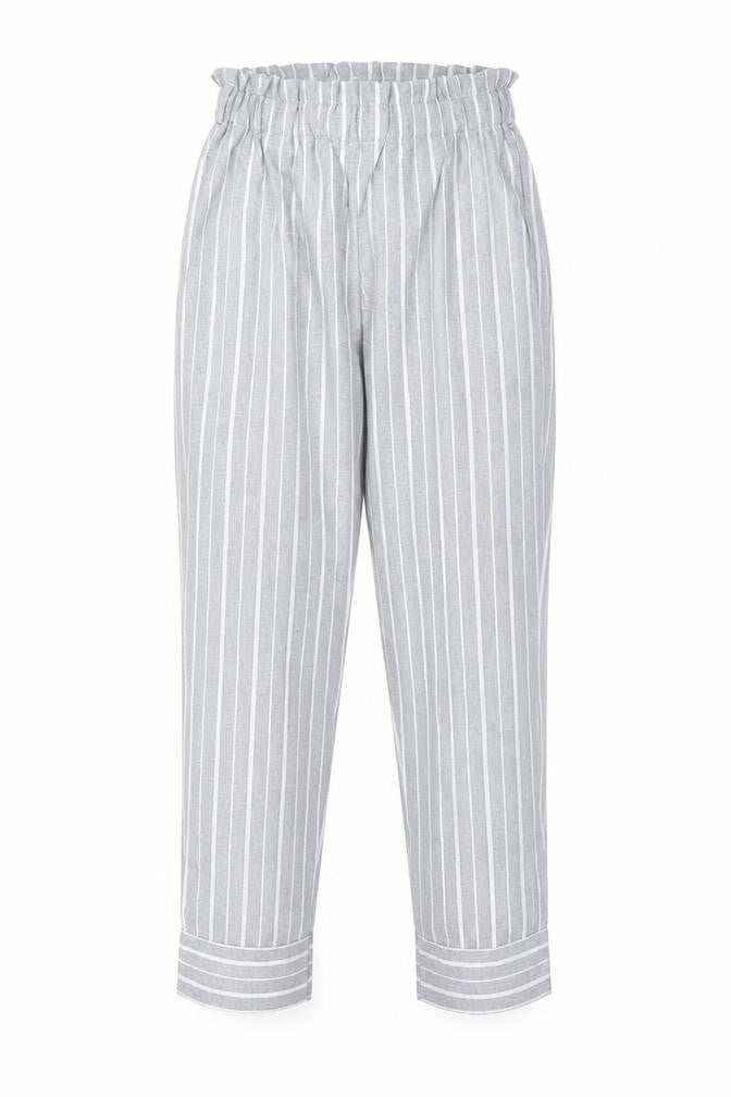 Zaful Womens Grey Striped Polyester Trousers Size 10 Regular
