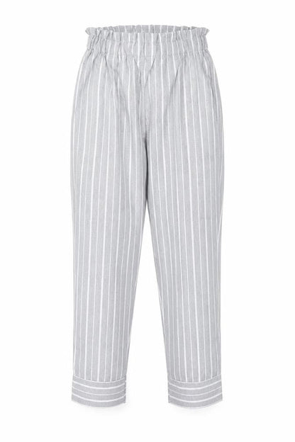 Zaful Womens Grey Striped Polyester Trousers Size 10 Regular