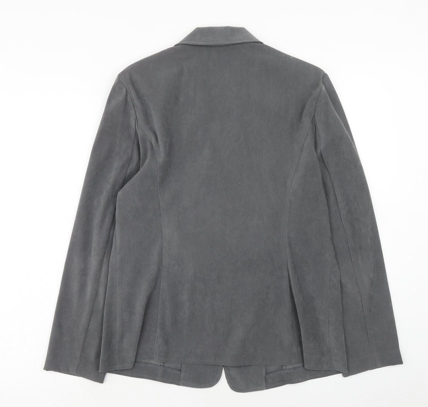 Dressbarn Womens Grey Jacket Blazer Size M Button