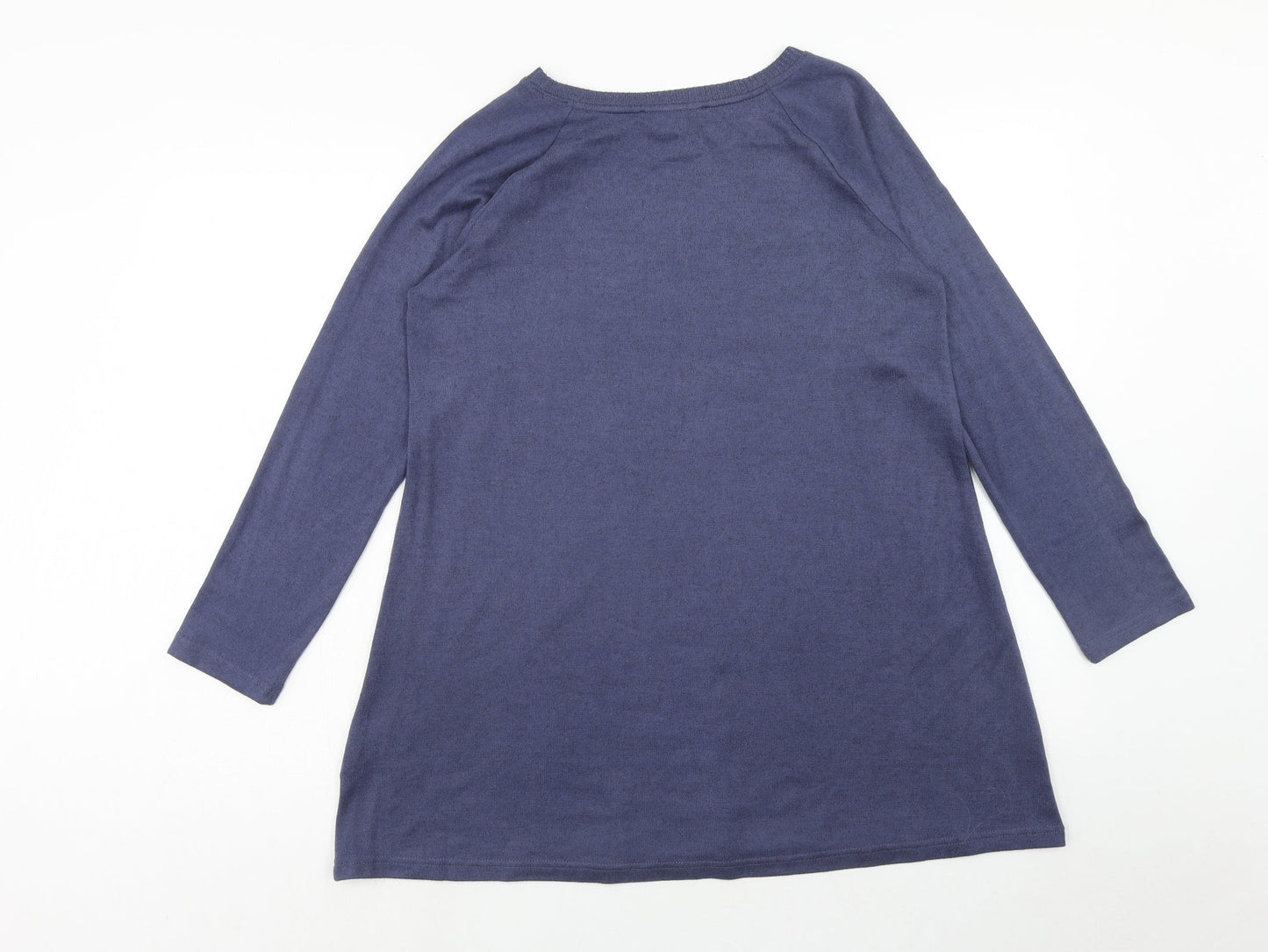 Marks and Spencer Womens Purple Boat Neck Polyester Pullover Jumper Size 14