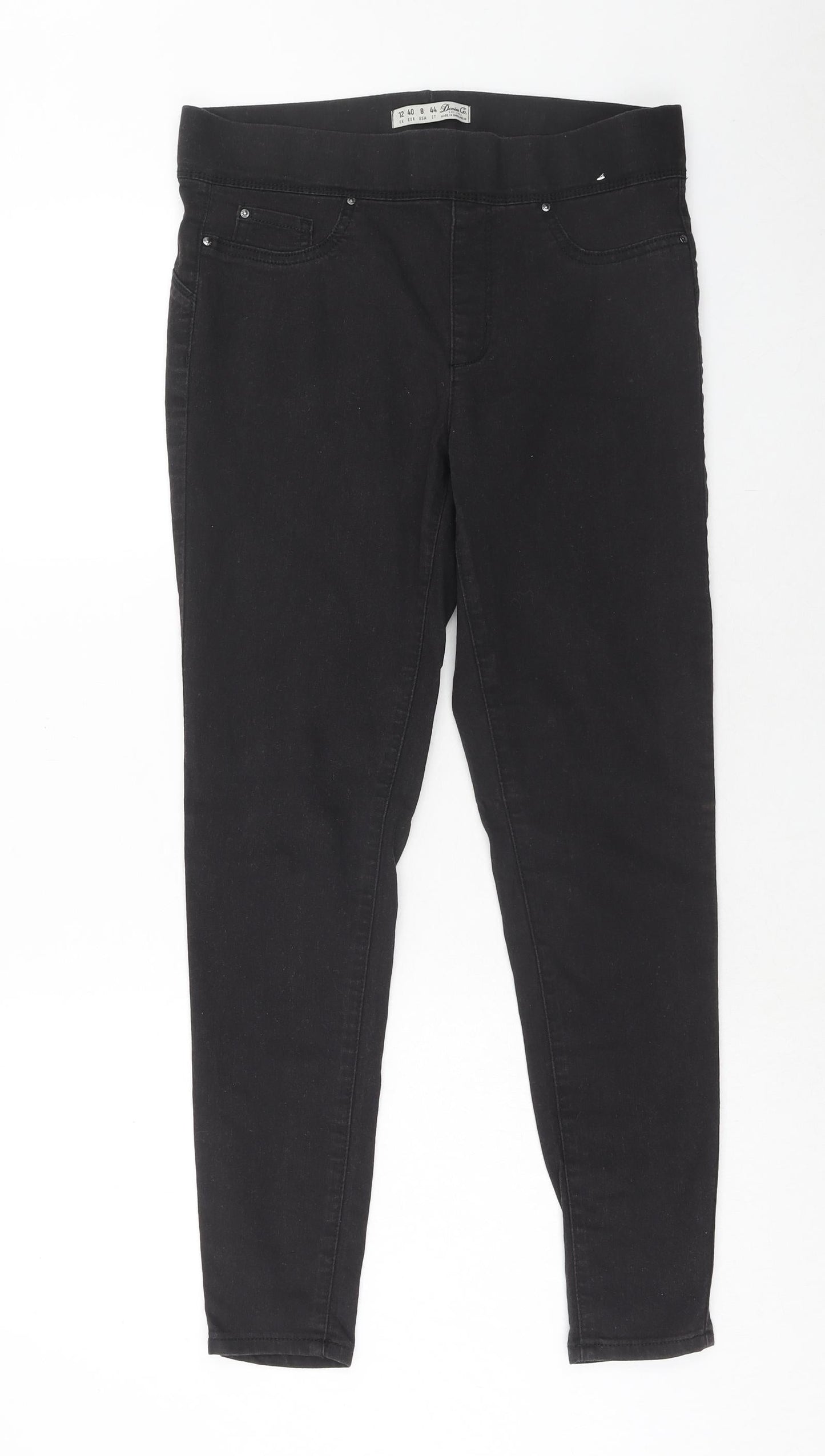 Denim & Co. Womens Black Cotton Jegging Jeans Size 12 Regular