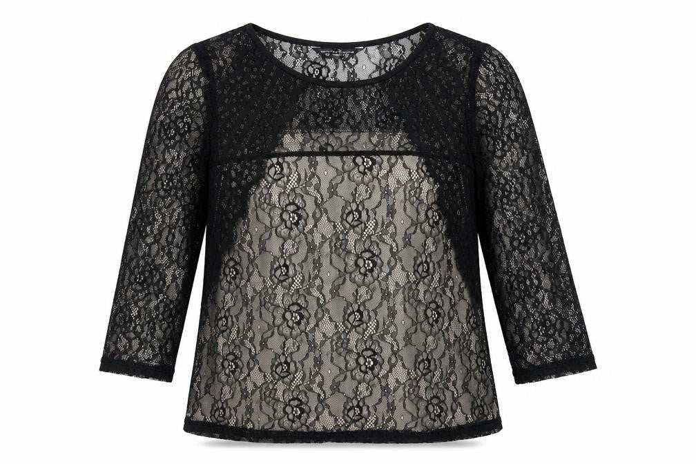 Dorothy Perkins Womens Black Nylon Basic Blouse Size 10 Round Neck