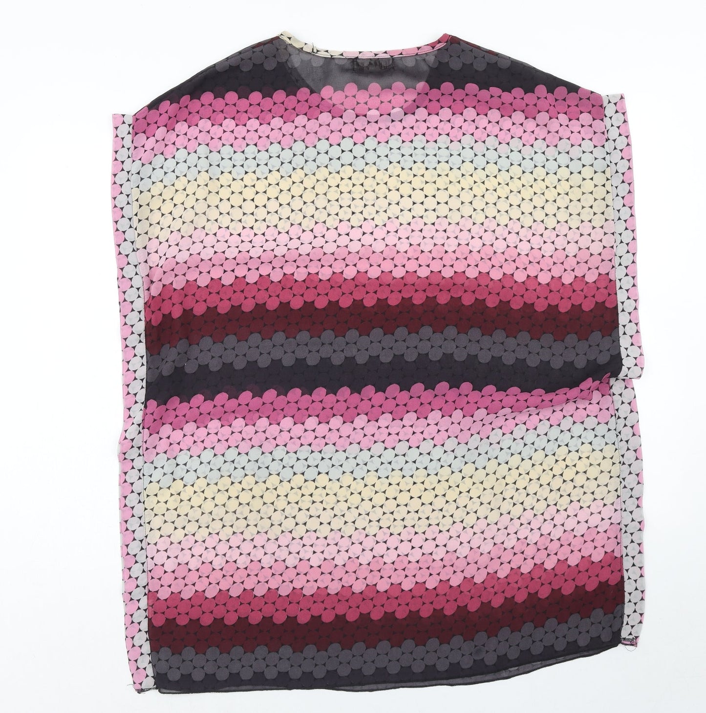 Voulez-Vous Womens Multicoloured Geometric Polyester Basic Blouse Size S Round Neck - Size - S/M