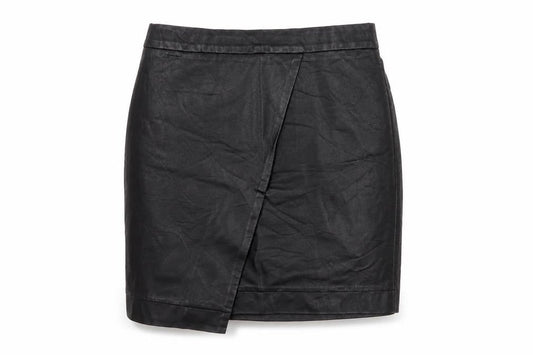 F&F Womens Black Polyurethane Straight & Pencil Skirt Size 6