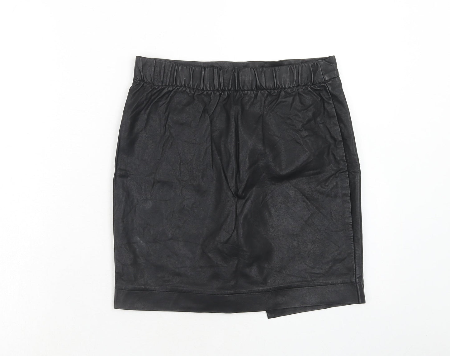 F&F Womens Black Polyurethane Straight & Pencil Skirt Size 6