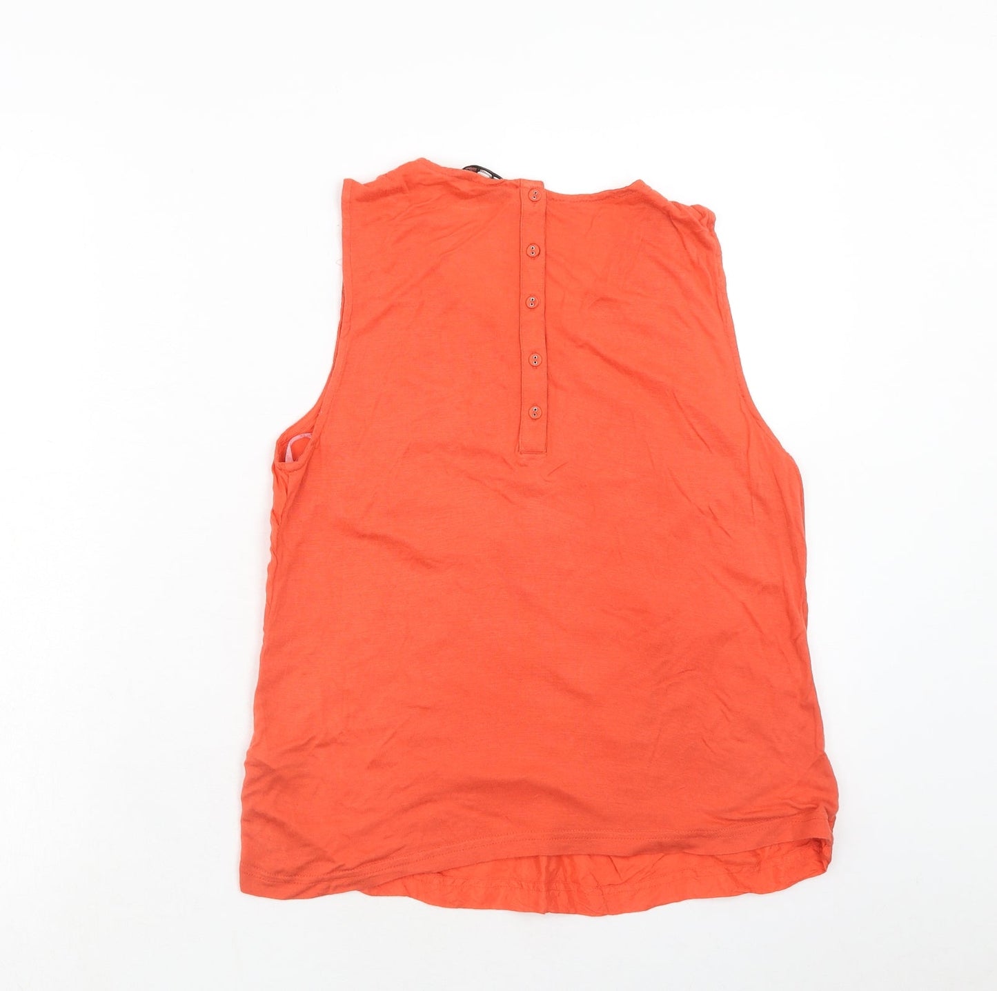 New Look Womens Orange Viscose Basic Tank Size 10 Round Neck