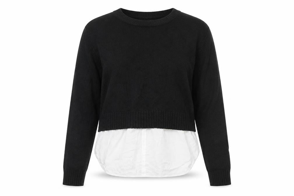 H&M Womens Black Round Neck Acrylic Pullover Jumper Size S - Shirt Insert