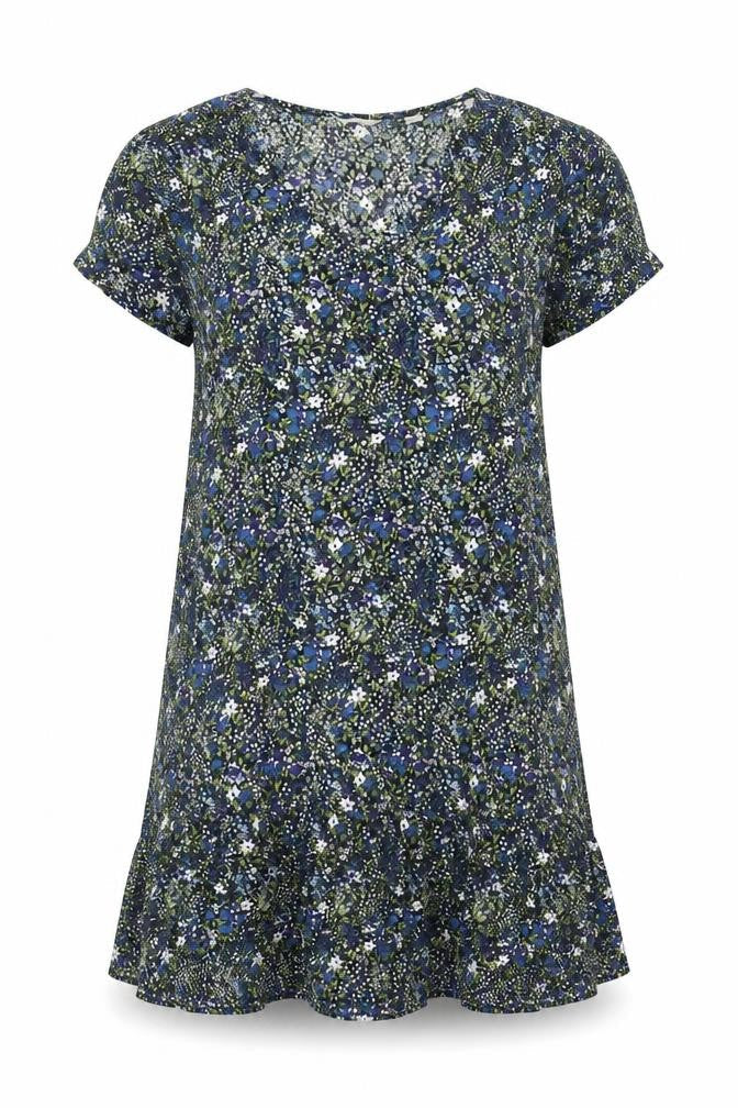 Jack Wills Womens Blue Geometric Viscose A-Line Size 8 V-Neck Pullover