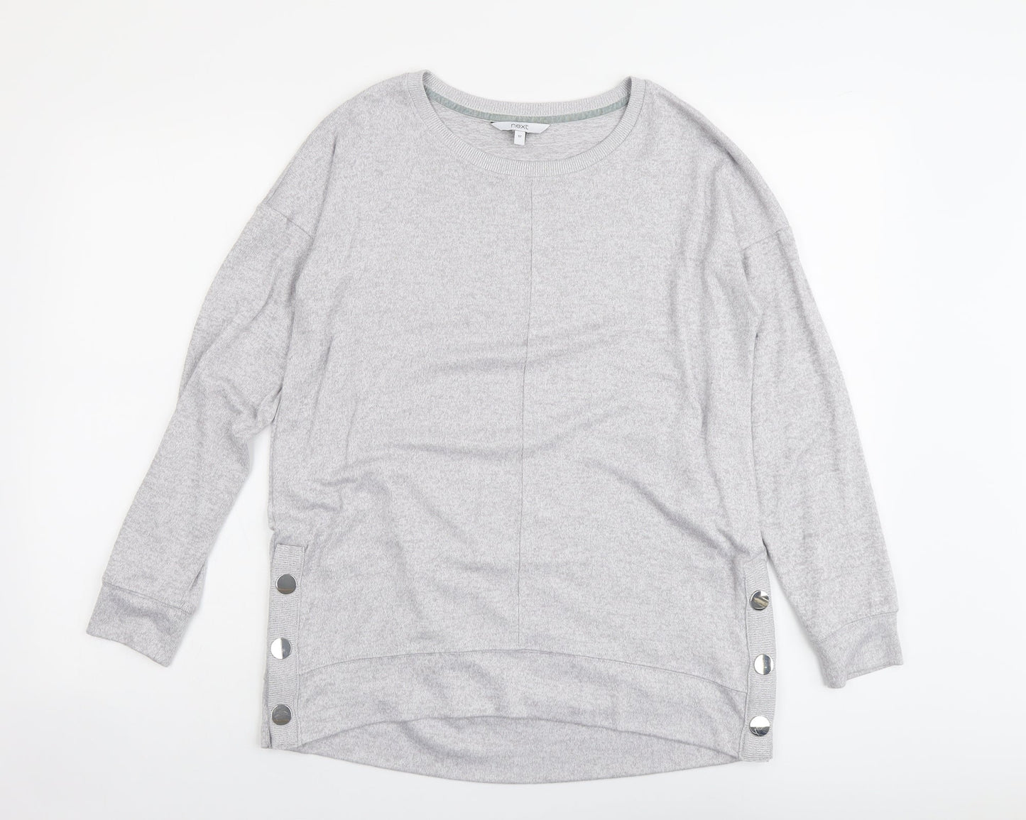 NEXT Womens Grey Boat Neck Polyester Pullover Jumper Size 12