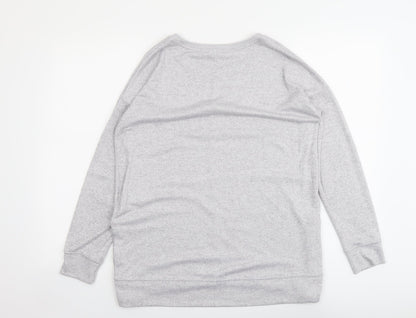 Next Womens Grey Boat Neck Polyester Pullover Jumper Size 12