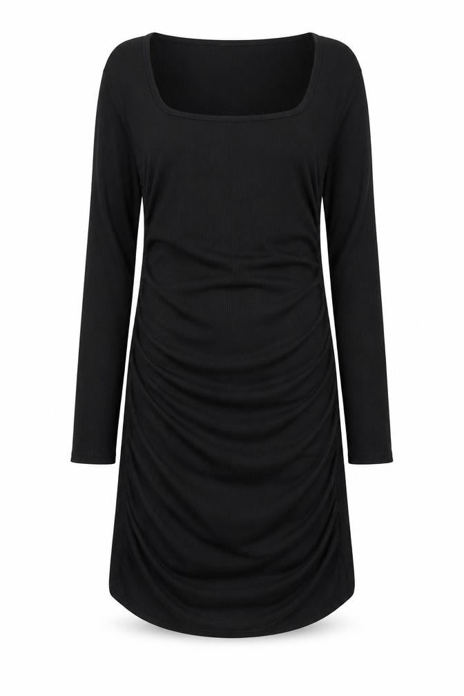 I SAW IT FIRST Womens Black Polyester Shift Size 12 V-Neck Pullover