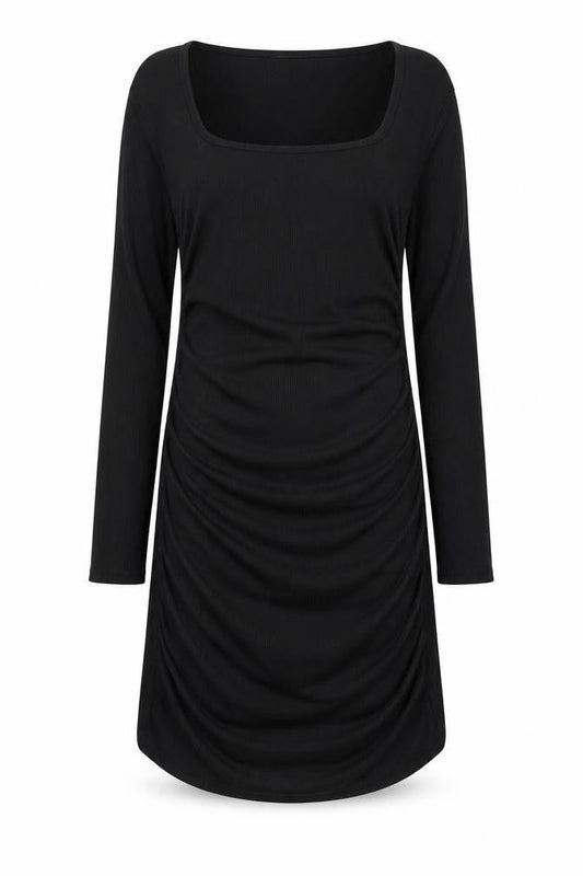 I SAW IT FIRST Womens Black Polyester Shift Size 12 V-Neck Pullover