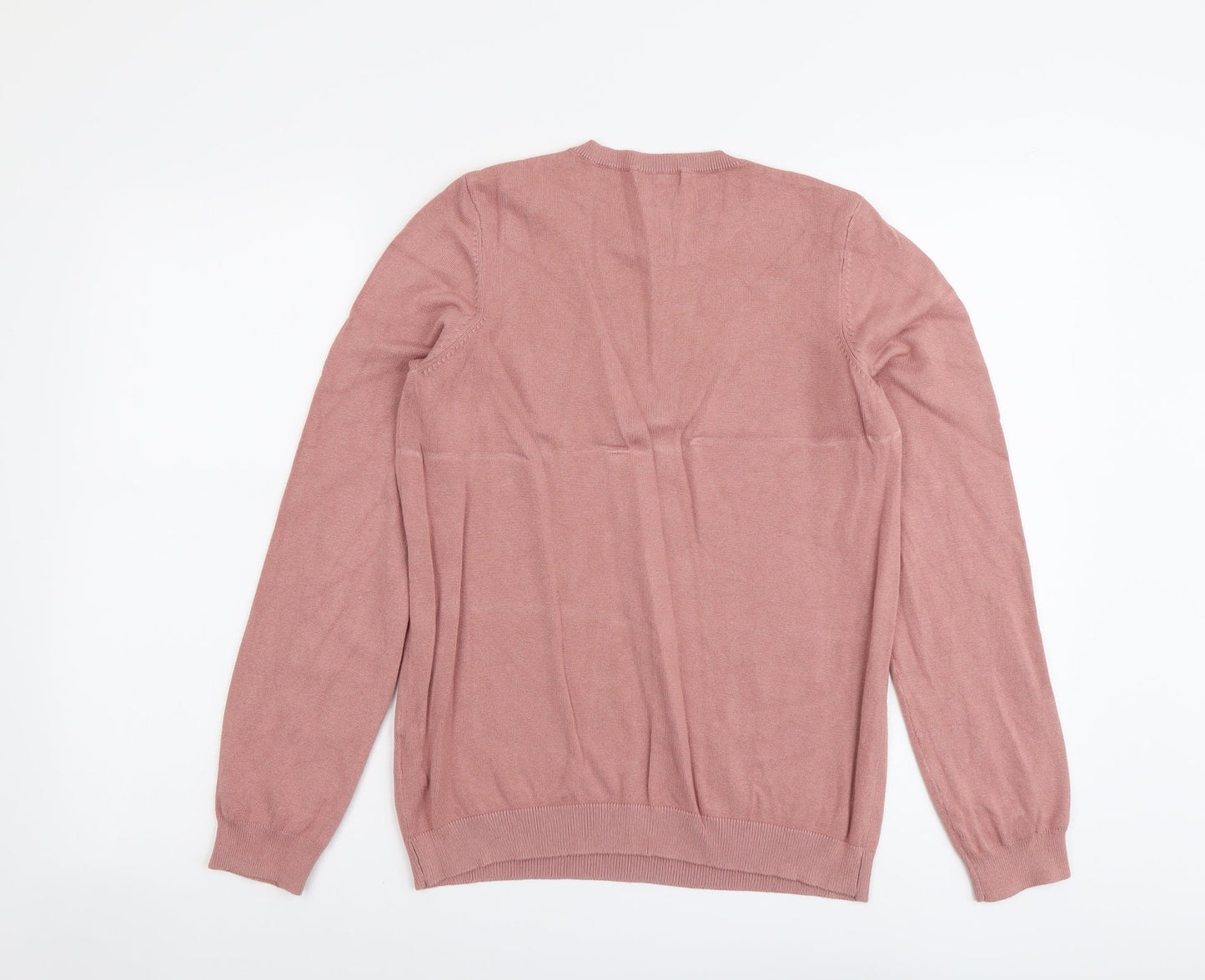 H&M Womens Pink Round Neck Viscose Pullover Jumper Size M